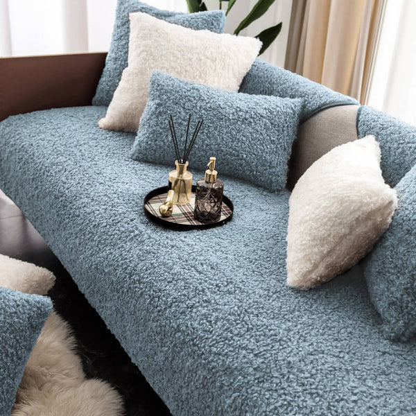 Luxuriöse Warme Rutschfeste Sofaabdeckung Fleece-Möbelschutzmatte