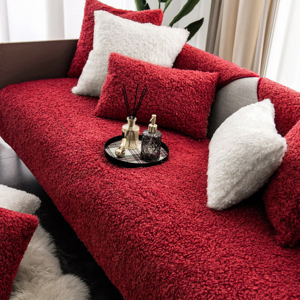Luxuriöse Warme Rutschfeste Sofaabdeckung Fleece-Möbelschutzmatte
