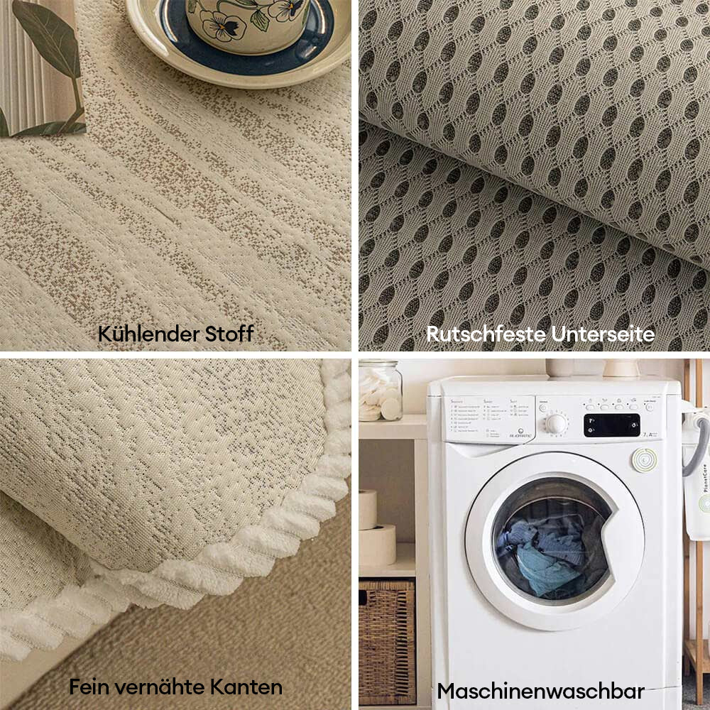 Kühl Berührung Eisseide Minimalistischer Stil mit geflochtenem Rand Couchbezug