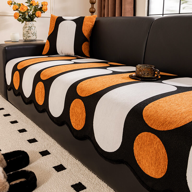 Moderner unregelmäßig geformter Chenille kratzfester Sofaüberzug