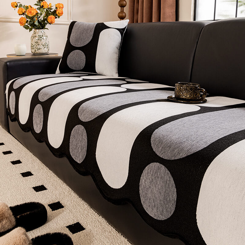 Moderner unregelmäßig geformter Chenille kratzfester Sofaüberzug