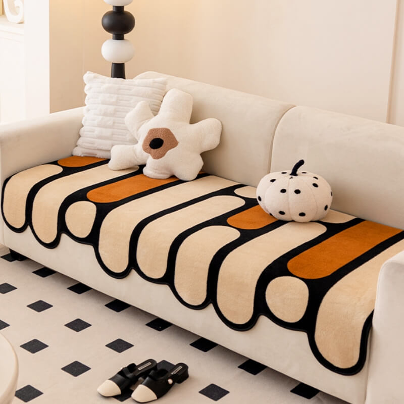 Moderner unregelmäßig geformter Chenille kratzfester Sofaüberzug