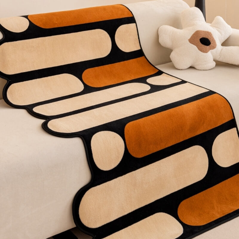 Moderner unregelmäßig geformter Chenille kratzfester Sofaüberzug