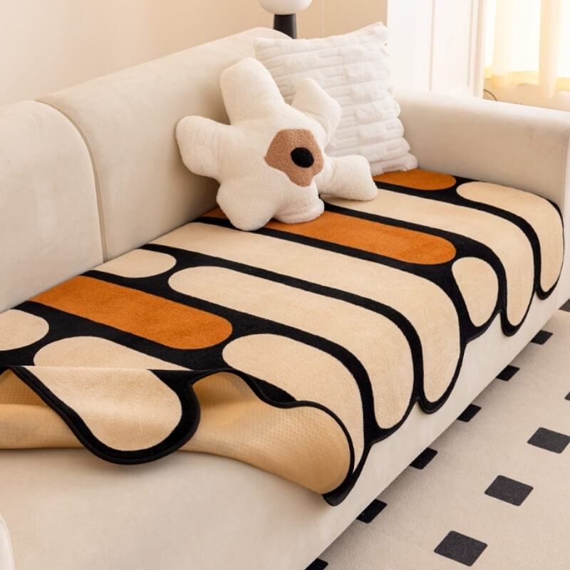 Moderner unregelmäßig geformter Chenille kratzfester Sofaüberzug