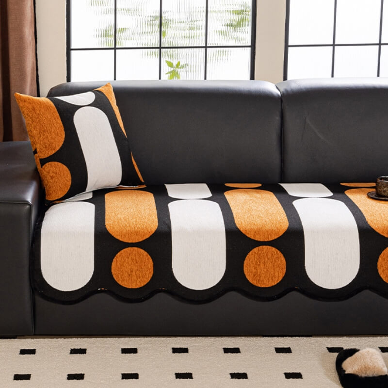 Moderner unregelmäßig geformter Chenille kratzfester Sofaüberzug