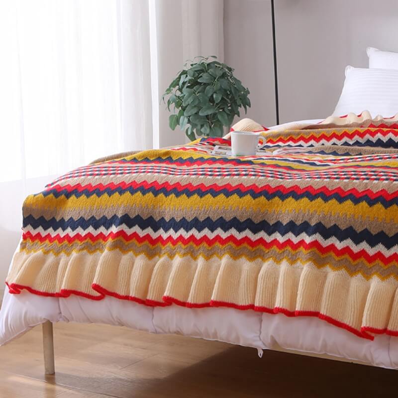 Moderne Nordische Strickdecke Multifunktionaler Überwurf für Zuhause