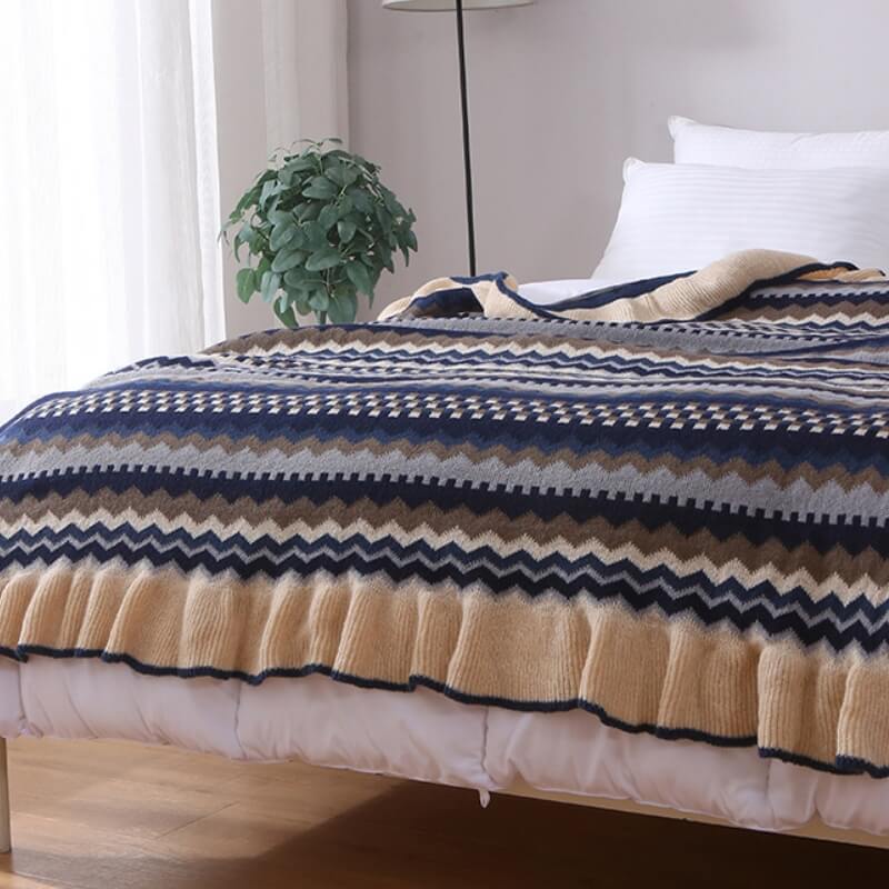 Moderne Nordische Strickdecke Multifunktionaler Überwurf für Zuhause