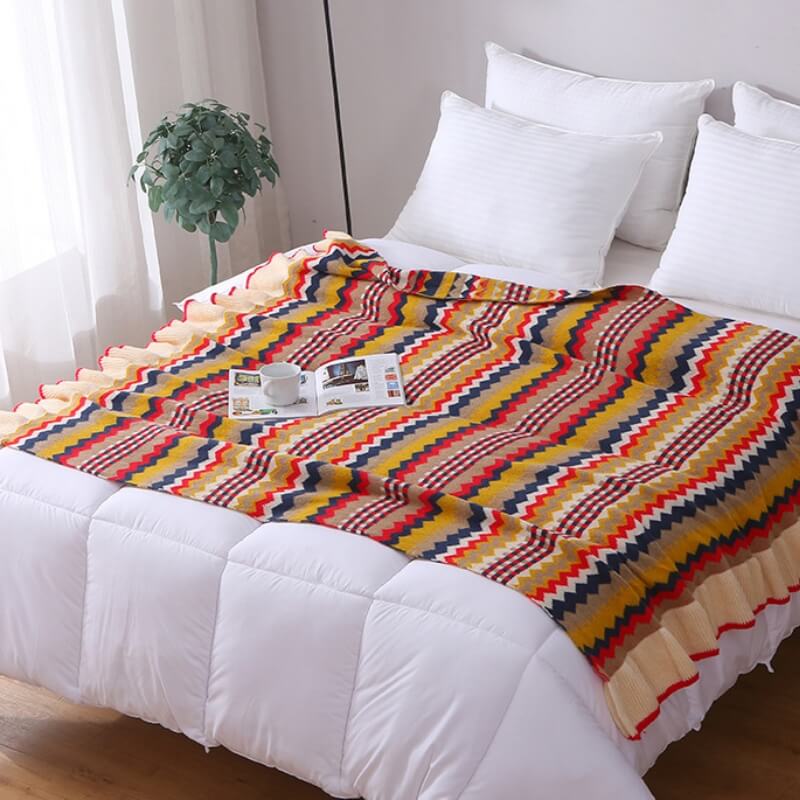 Moderne Nordische Strickdecke Multifunktionaler Überwurf für Zuhause