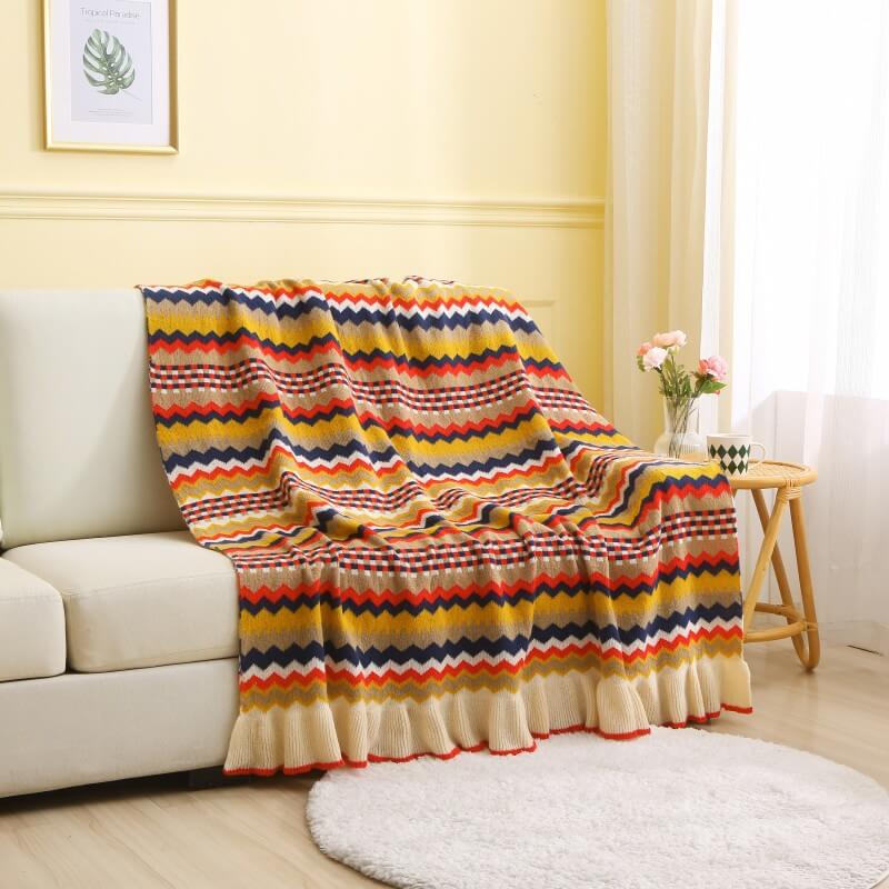 Moderne Nordische Strickdecke Multifunktionaler Überwurf für Zuhause