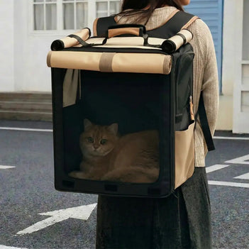 Mehrzweck atmungsaktiver Roll-Up Haustierträger Katzenrucksack