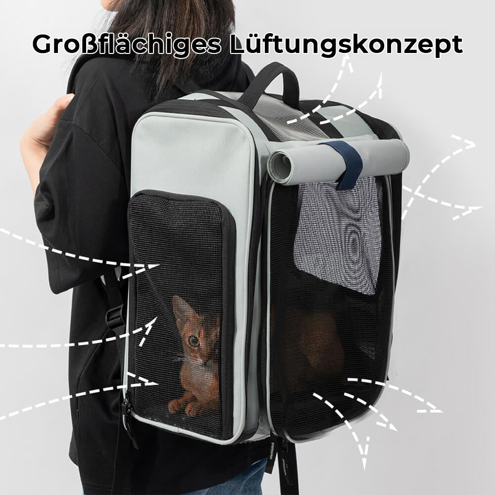 Multifunktionaler Erweiterbarer Großer Outdoor-Haustierrucksack für Katzen