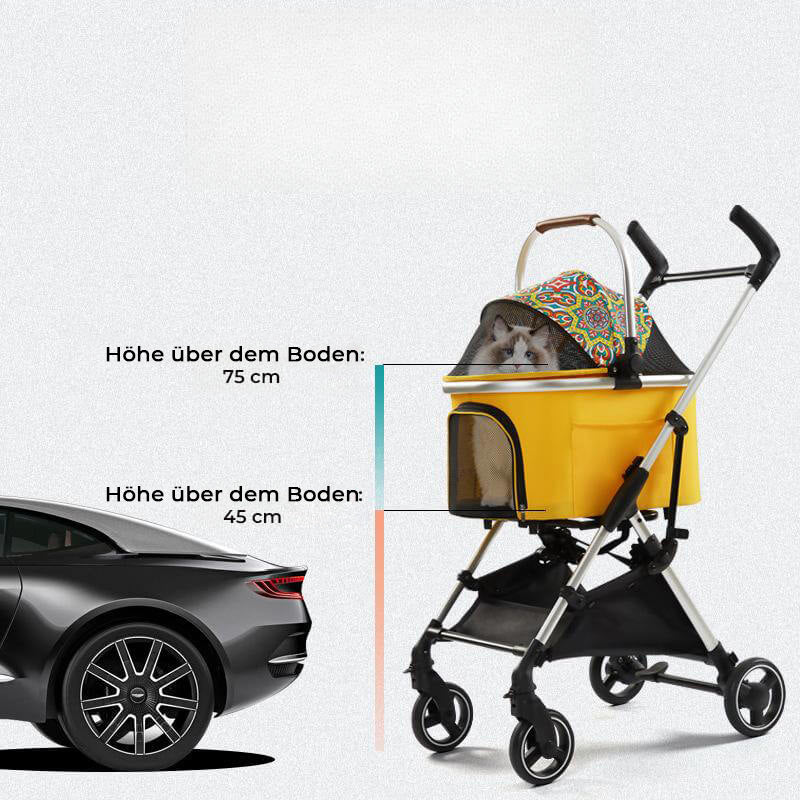 Ultraleichter und Abnehmbar Multifunktionaler 2-in-1-Haustierkinderwagen aus Aluminiumlegierung