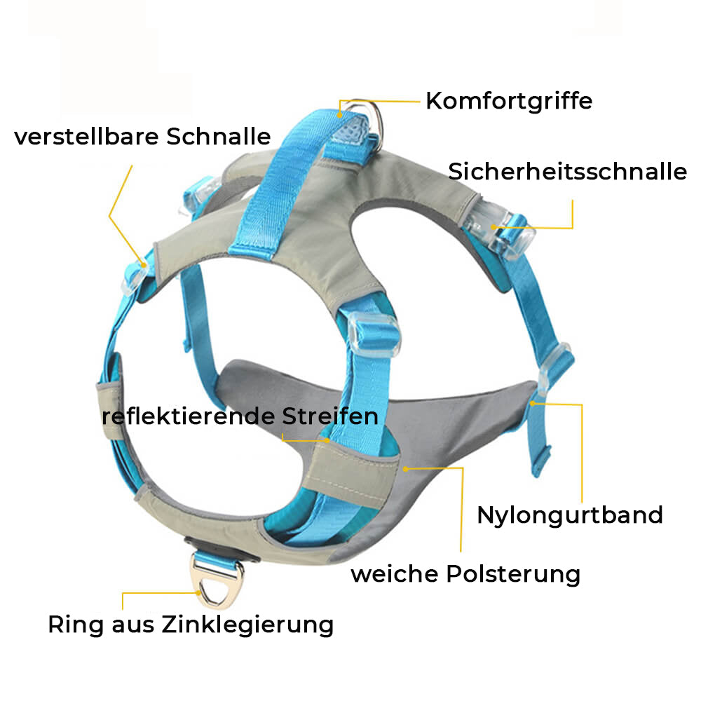 Multifunktionales Komfortables Geschirr und Leinen-Set für große Hunde