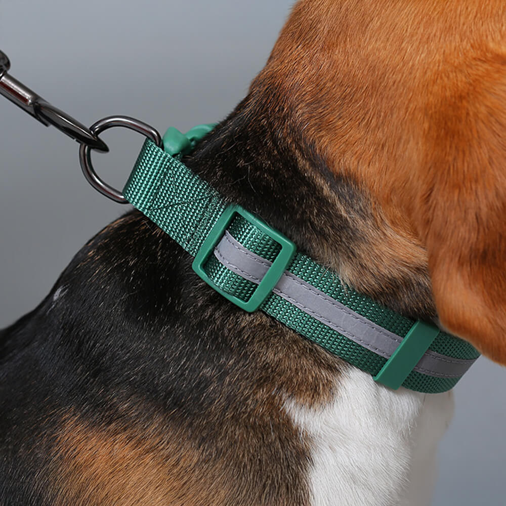 Nylon verstellbares reflektierendes nicht ziehendes Hundegeschirr mit Halsband und Leine