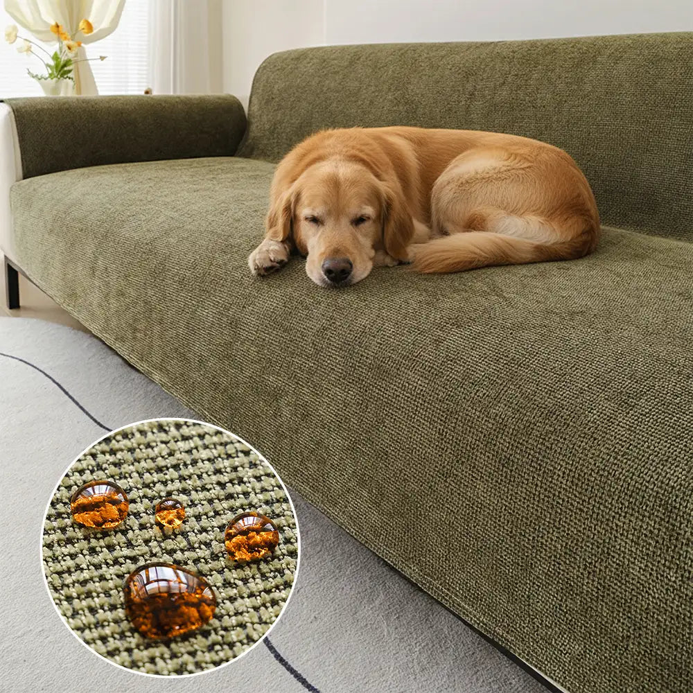 Einteiliger Chenille Kratzfester, Langlebiger, Wasserabweisender, Rutschfester Sofaüberzug