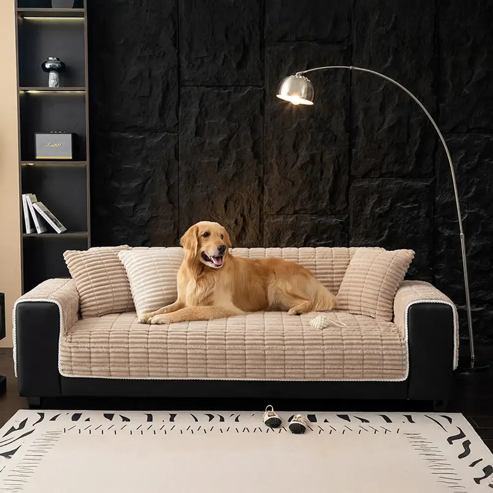 Einsitzer Bequemer Fleece Sofa Schutzhülle Rutschfeste Couchbezug