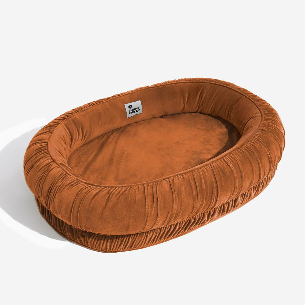 Ovales Orthopädisches Stützbett für Gemütliches Abnehmbares Hunde- und Katzenbett