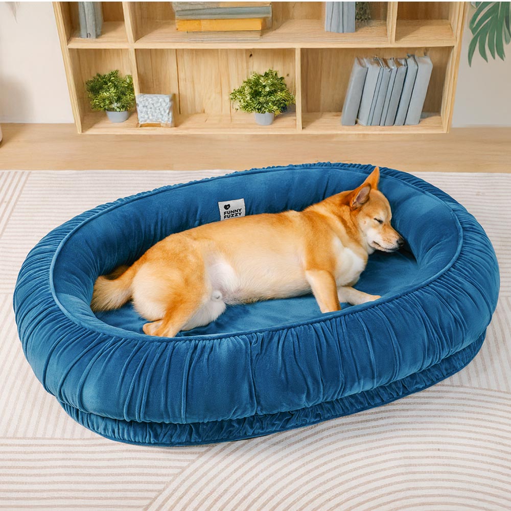 Ovales Orthopädisches Stützbett für Gemütliches Abnehmbares Hunde- und Katzenbett