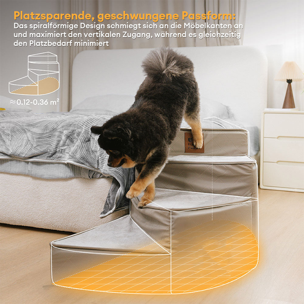 Luxe wasserabweisende Kunstleder abziehbare spiralförmige Haustiertreppe - StepEase
