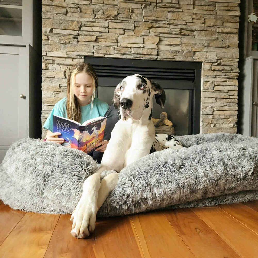 Flauschiges Großes Orthopädisches Nackenrollenbett für Mensch und Hund