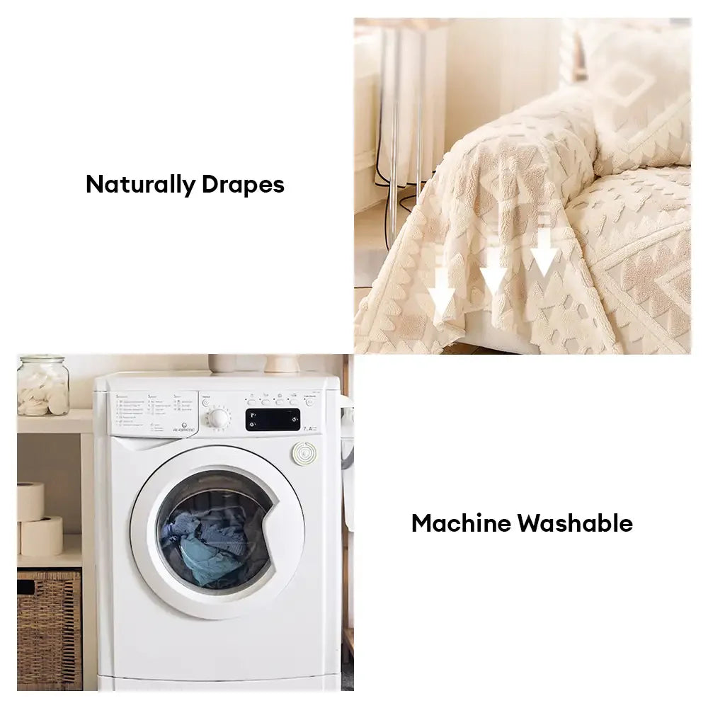 Plüsch Verdickte Geometrische Muster Möbel Decke Wurf Couch Cover