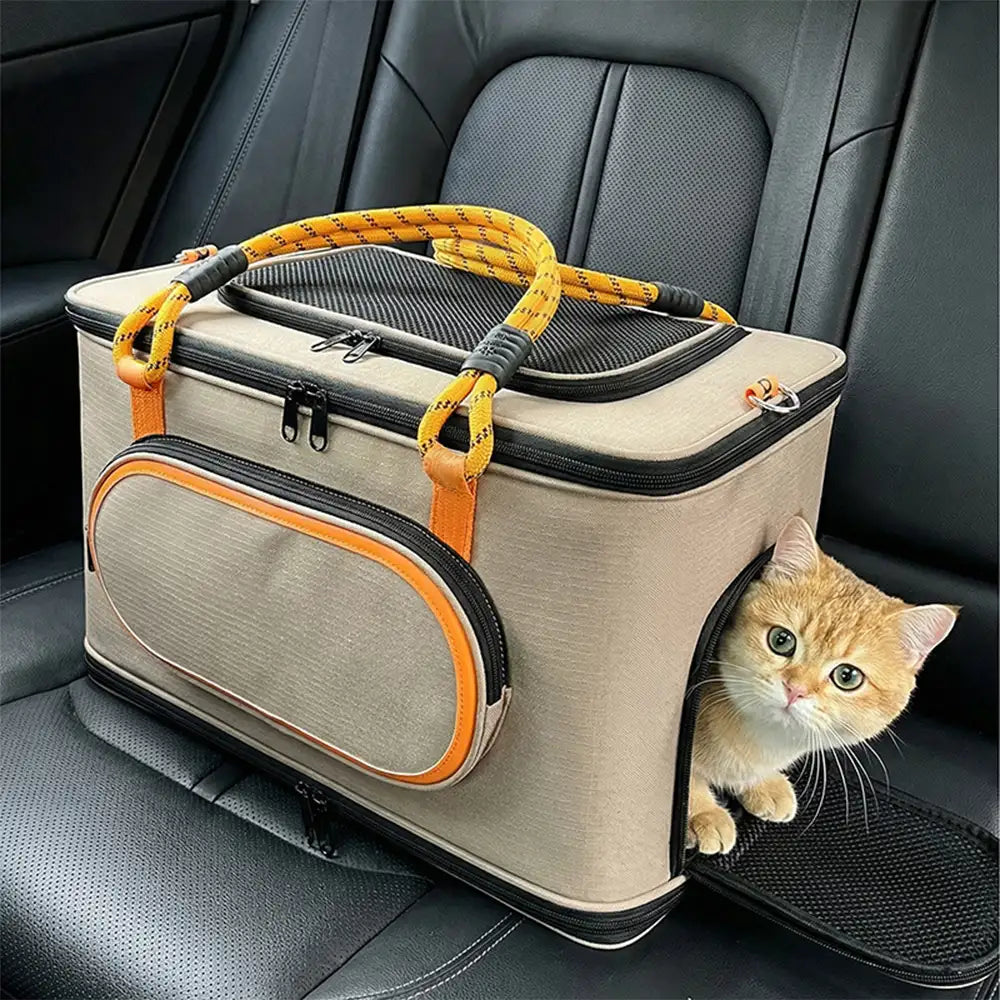 Tragbare, atmungsaktive Katzen-Tragetasche für Reisen – fluggesellschaftszugelassen