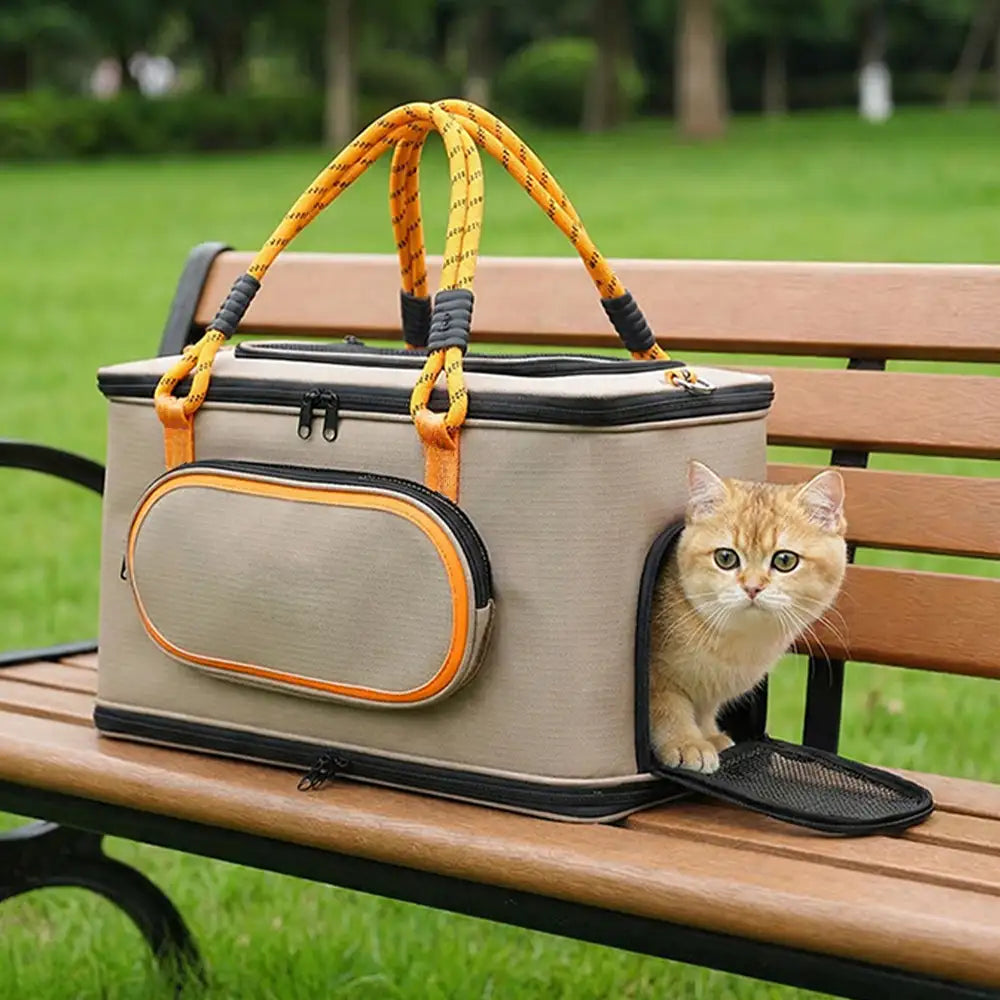 Tragbare, atmungsaktive Katzen-Tragetasche für Reisen – fluggesellschaftszugelassen