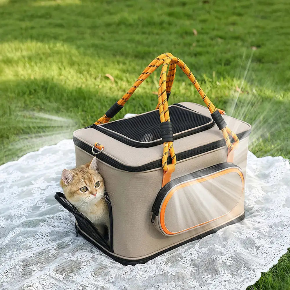 Tragbare, atmungsaktive Katzen-Tragetasche für Reisen – fluggesellschaftszugelassen