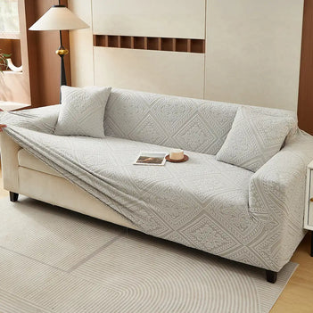 Retro Jacquard-Muster Vollabdeckung Sofaschoner Magischer Sofabezug