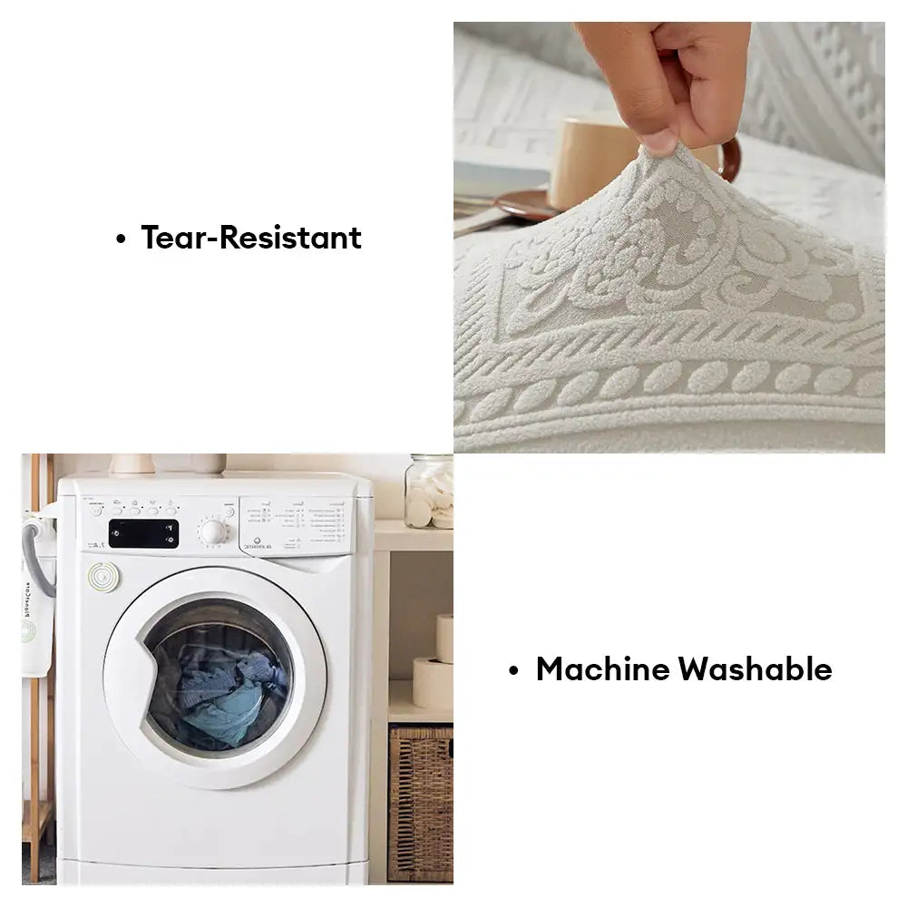 Retro Jacquard-Muster Vollabdeckung Sofaschoner Magischer Sofabezug