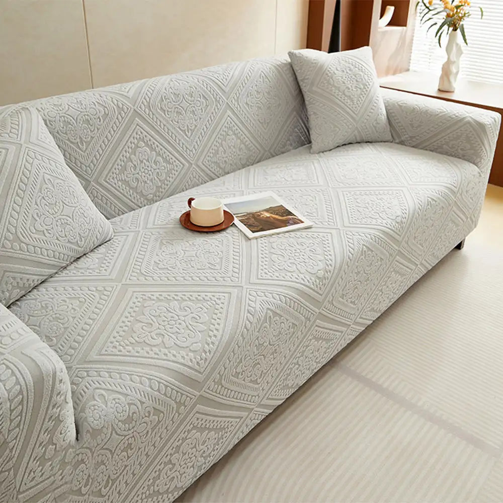 Retro Jacquard-Muster Vollabdeckung Sofaschoner Magischer Sofabezug