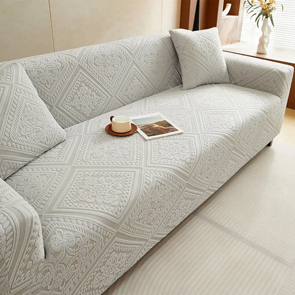 Retro Jacquard-Muster Vollabdeckung Sofaschoner Magischer Sofabezug
