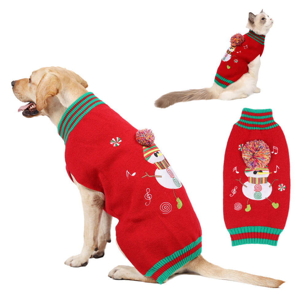 Warmer Rollkragenpullover mit Weihnachts-Rentier-Motiv für Hunde