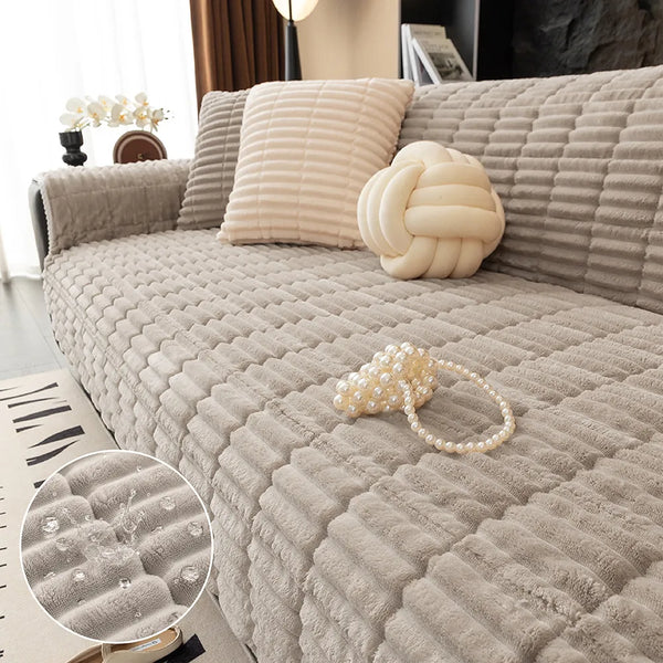 Einsitzer Bequemer Fleece Sofa Schutzhülle, Wasserdicht & Rutschfester Couchbezug