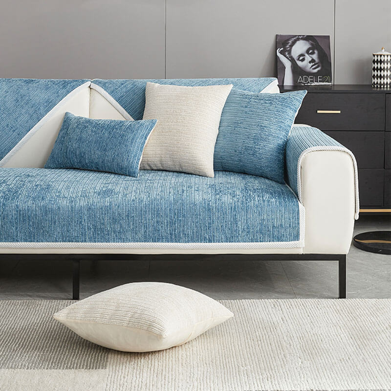 Wasserfest Antimikrobiell Einfaches Chenille-Gewebe Kratzfest Sectional Sofa-Bezug