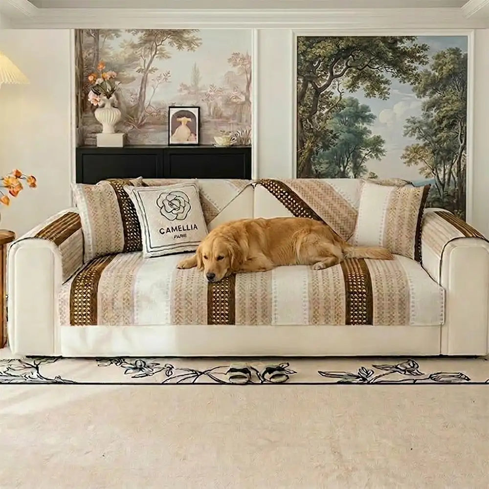Hautfreundlicher atmungsaktiver Chenille-Schutz für Sofas, kratzfest, rutschfester Sofabezug
