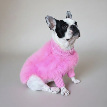 Weicher Flauschiger Modischer Luxuriöser Rollkragenpullover für Hunde