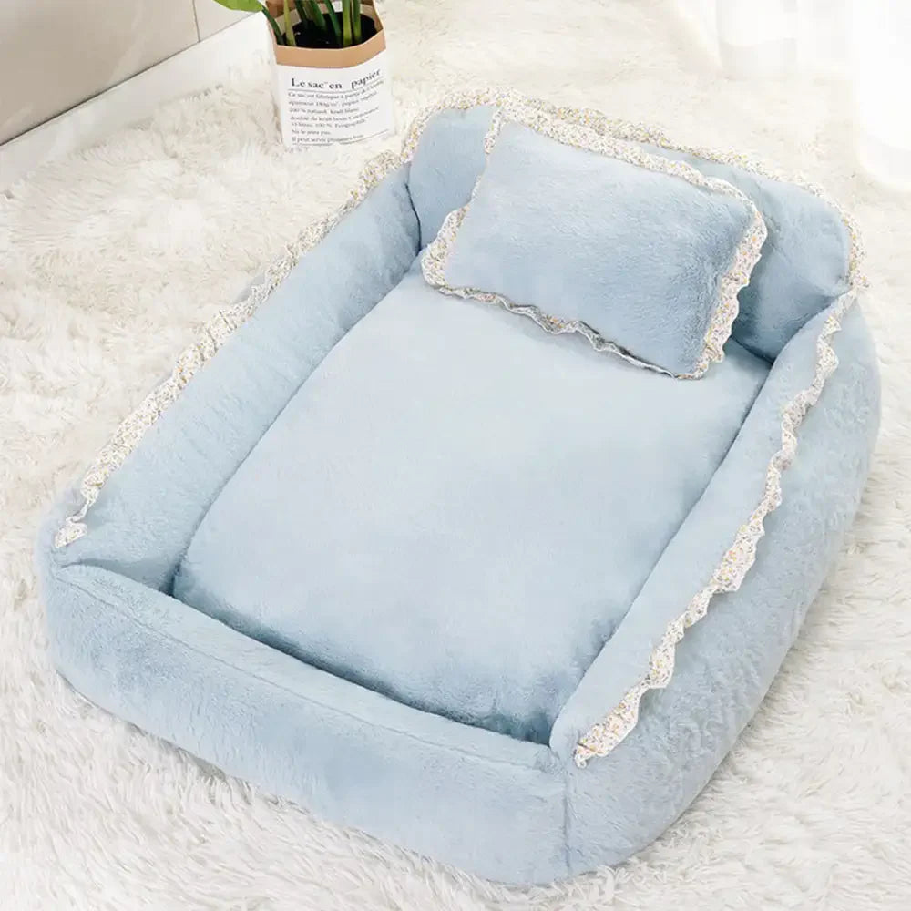 Weiches flauschiges Garten-Chic waschbares Haustierbett kleines Hundebett