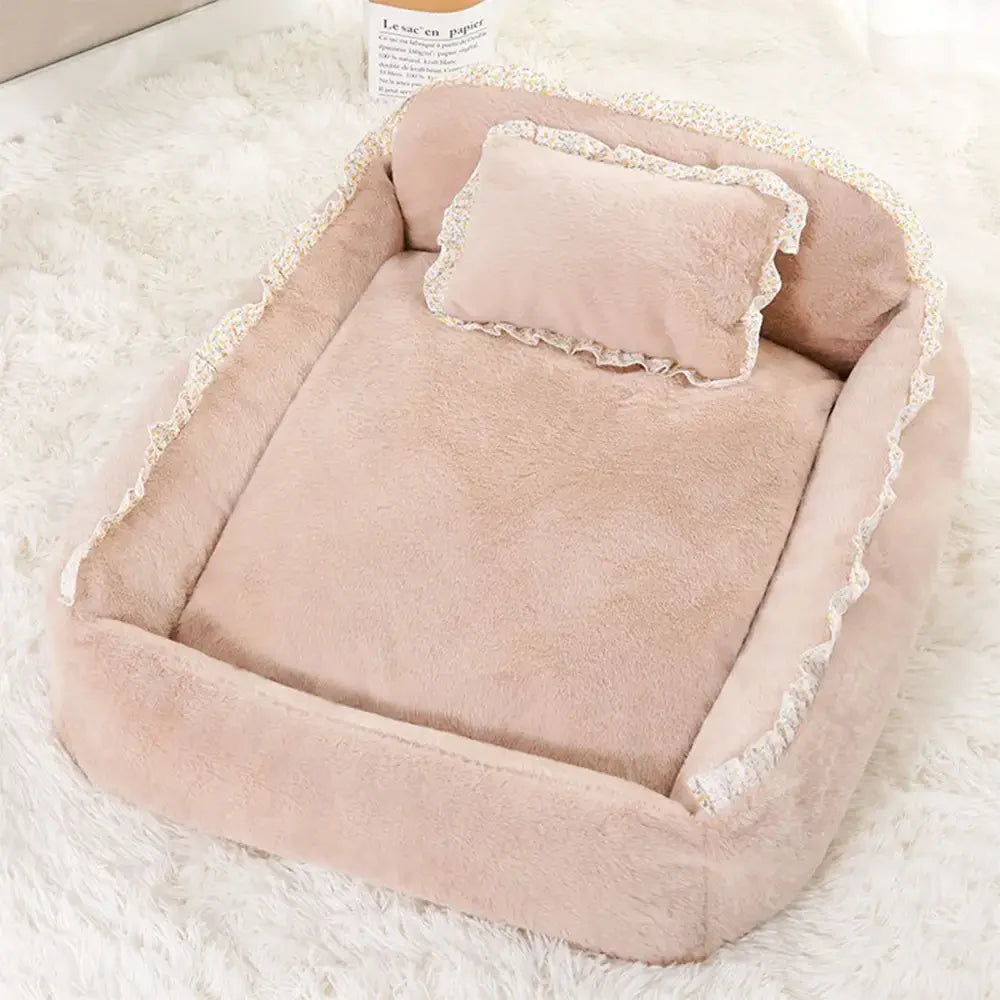 Weiches flauschiges Garten-Chic waschbares Haustierbett kleines Hundebett