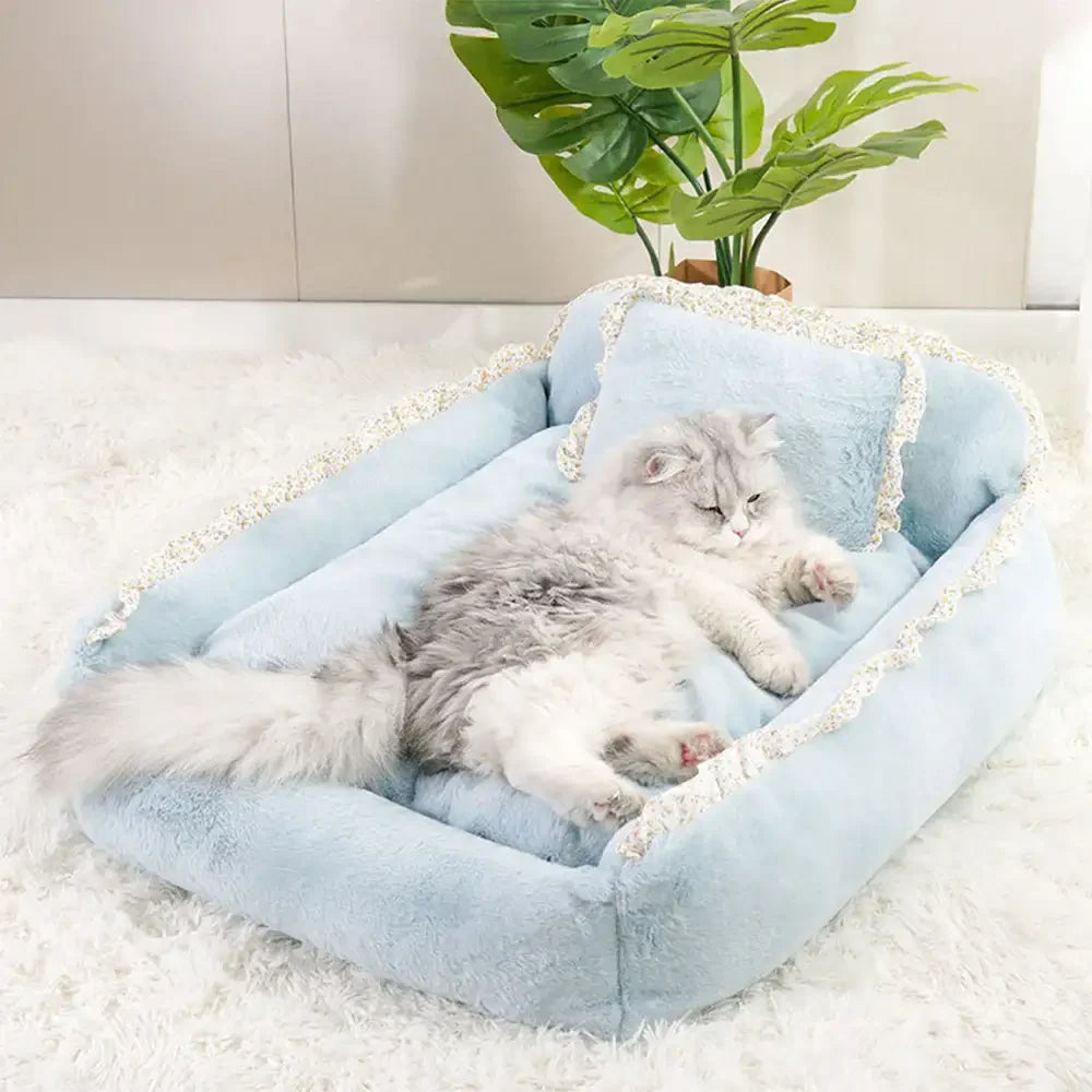 Weiches flauschiges Garten-Chic waschbares Haustierbett kleines Hundebett