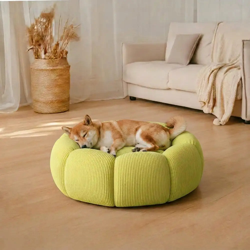 Weicher Nackenstütze Waschbarer runder Katzenbett Hundebett
