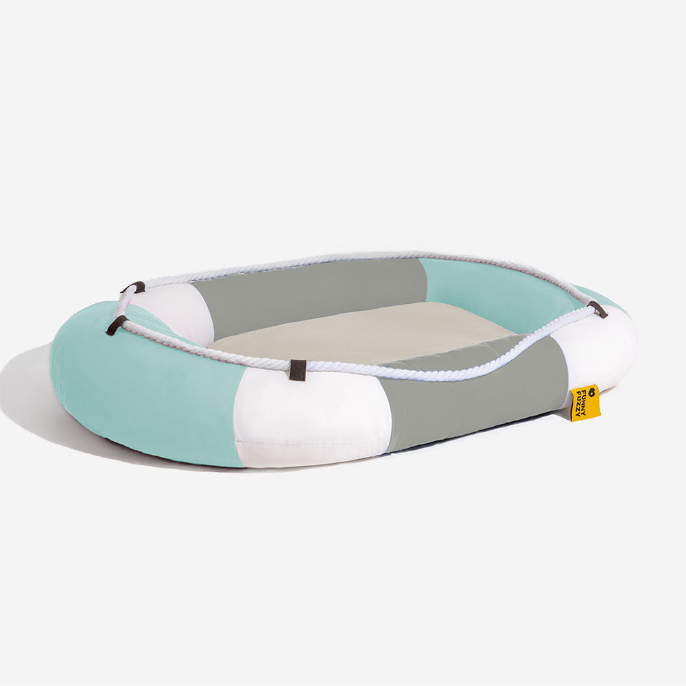 Sommerliche, kühlende, wasserdichte, bootförmige Tierliege oder Kissen – Chill Raft