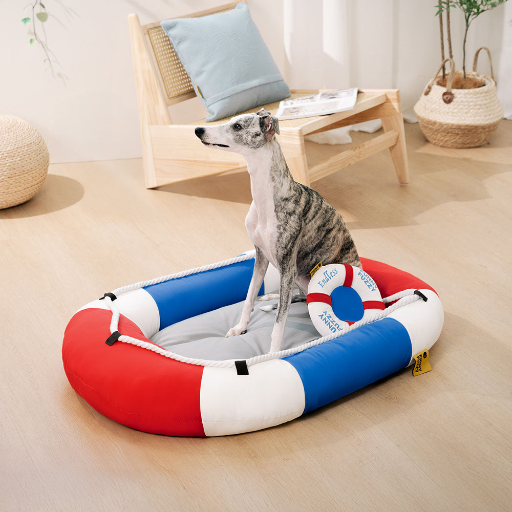 Sommerliche, kühlende, wasserdichte, bootförmige Tierliege oder Kissen – Chill Raft