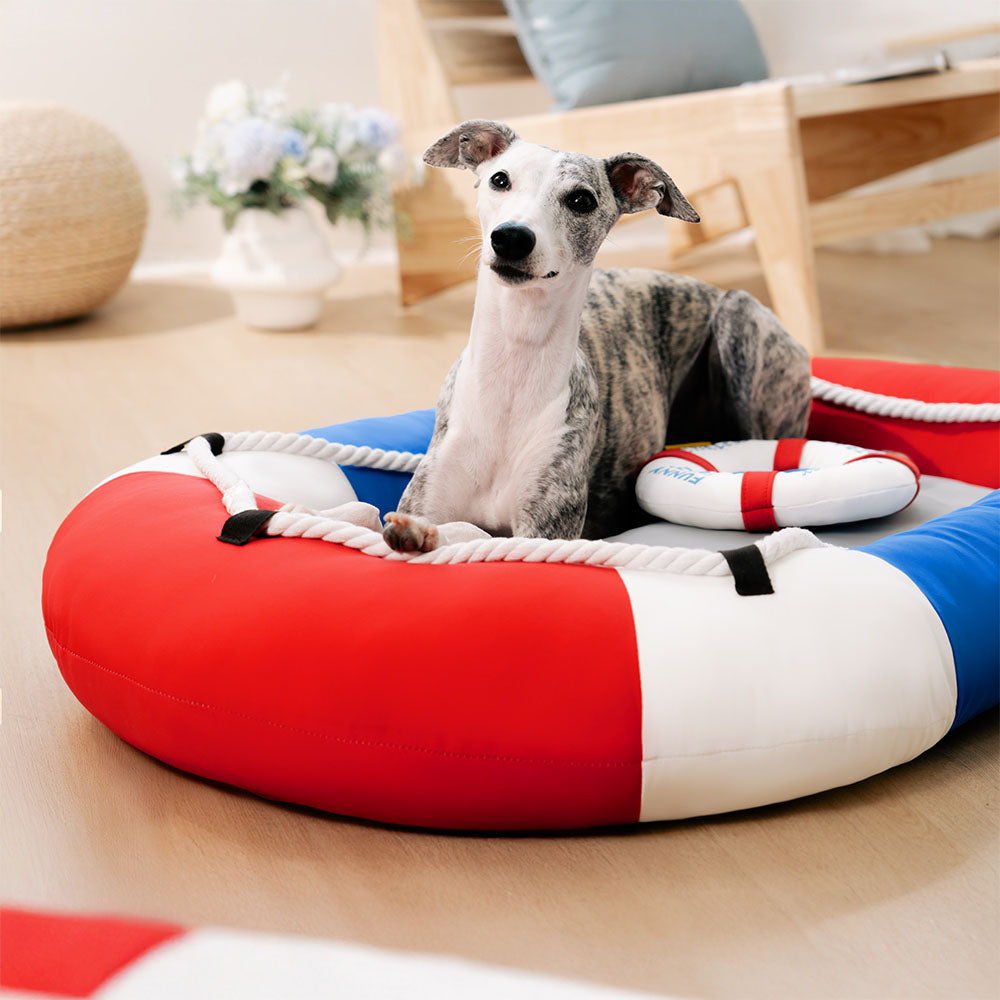 Sommerliche, kühlende, wasserdichte, bootförmige Tierliege oder Kissen – Chill Raft