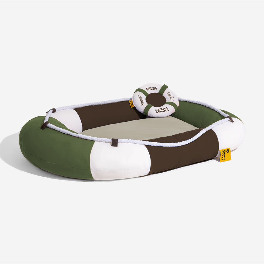 Sommerliche, kühlende, wasserdichte, bootförmige Tierliege oder Kissen – Chill Raft