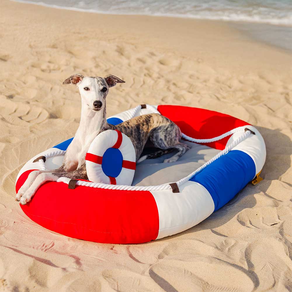 Sommerliche, kühlende, wasserdichte, bootförmige Tierliege oder Kissen – Chill Raft