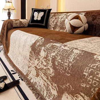 Vintage Botanischer Jacquard Chenille Sofa Kratzfester Couchbezug