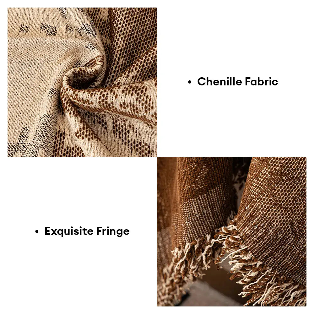 Vintage Botanischer Jacquard Chenille Sofa Kratzfester Couchbezug