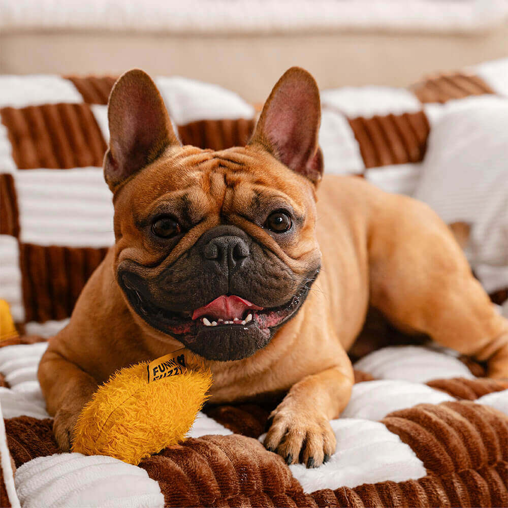 Extragroßes Hundesofabett im Vintage-Schachbrett-Design mit orthopädischer Unterstützung - King's Sofa