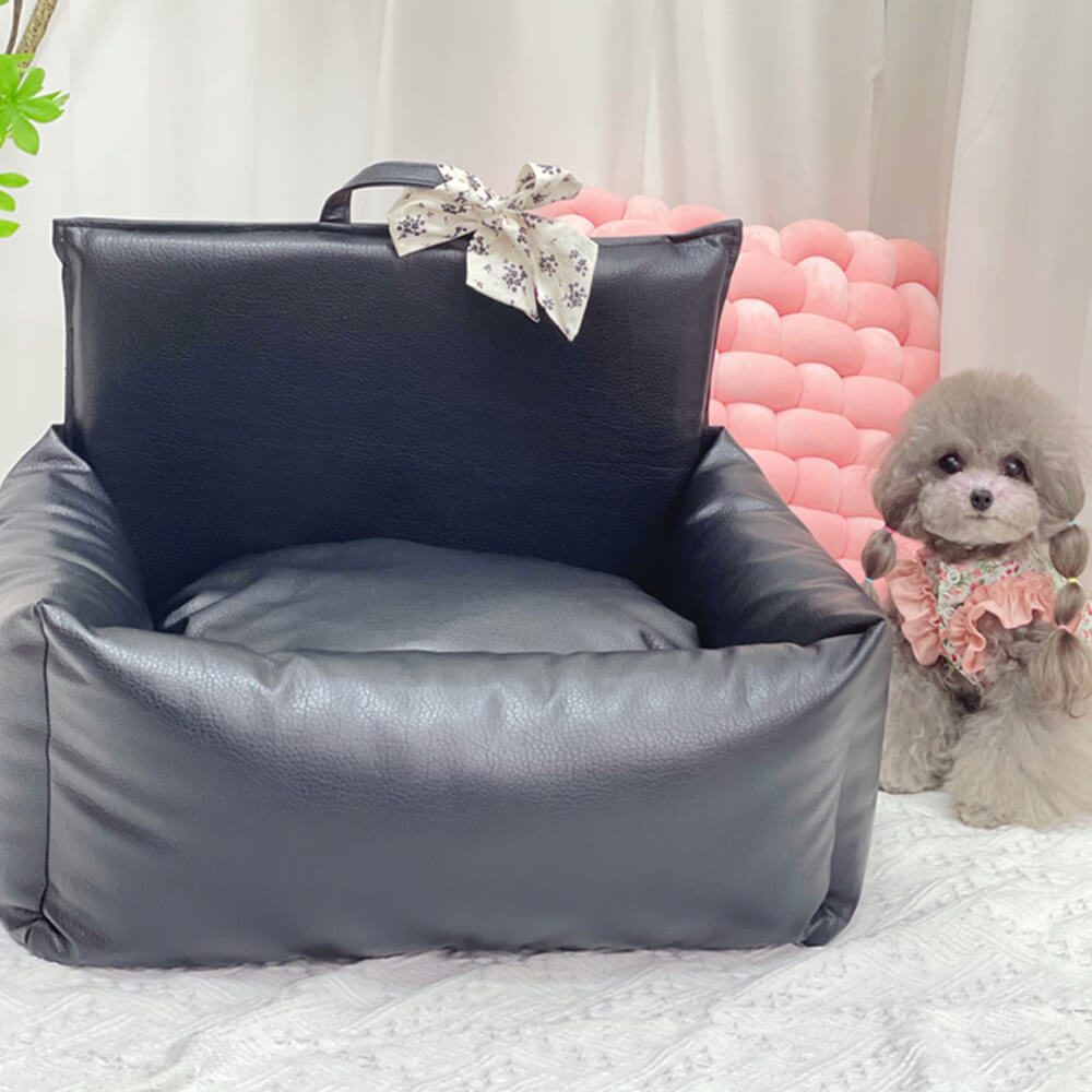 Wasserdichtes und kratzfestes Hundebett aus Kunstleder im Vintage-Stil mit Blumenmuster